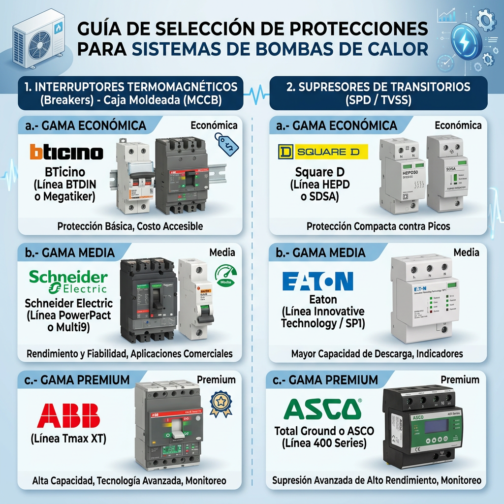 Componentes compatibles para la instalación de una bomba de calor
